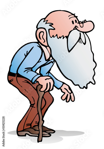 Illustration: old man walking old man walking