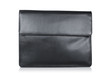 Black leather briefcase isolated on the white
