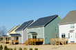 Residential houses row backyard view