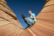 Photo: Business man in a canyon Business man in a canyon