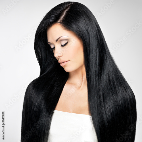 Photo: Beautiful woman with long straight hairs Beautiful woman with long straight hairs