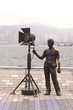 Statue and skyline in Avenue of Stars, Hong Kong