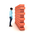 Wall before a girl