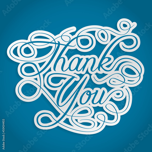 Vector: thank you words with swirls thank you words with swirls