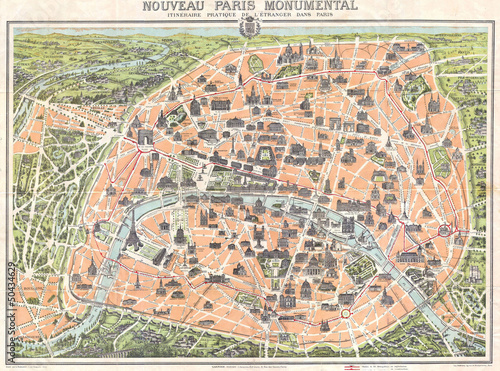 Photo: Paris vintage map Paris vintage map