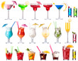 Set of alcoholic cocktails isolated