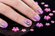 Close-up Of Fingernails And Rhinestones