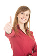 smiling young woman with thumb up