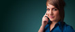 Young woman making phone call with copy space