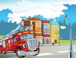 The red firetruck - duty - illustration for the children
