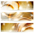 Abstract golden banners set - eps10