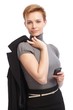 Photo: Attractive businesswoman with mobilephone Attractive businesswoman with mobilephone