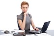 Photo: Attractive businesswoman with laptop Attractive businesswoman with laptop