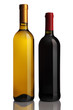 bottles of wine on a white background, red wine, white wine,