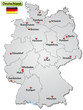 Landkarte von Deutschland mit Bundesländern