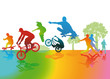 Vector: Spaß und Sport im Park Spaß und Sport im Park