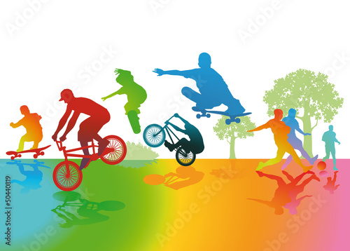 Vector: Spaß und Sport im Park Spaß und Sport im Park