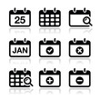 Calendar date vector icons set
