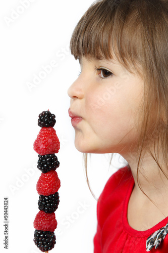 Photo: Little Girl's Berry Kabob Little Girl's Berry Kabob