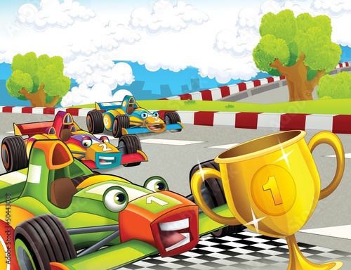Illustration: The formula race - super car - illustration for the children The formula race - super car - illustration for the children