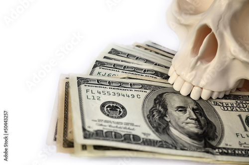 Photo: Skull with dollars Skull with dollars