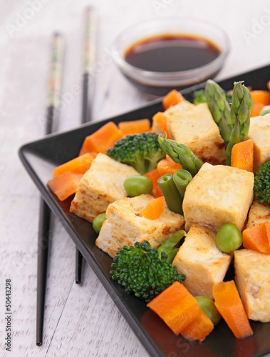 Photo: tofu and vegetables tofu and vegetables