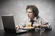 work while eating