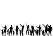 Silhouette of parents and children