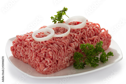 Photo: minced meat isolated on white background minced meat isolated on white background