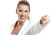 business woman with keys of an apartment