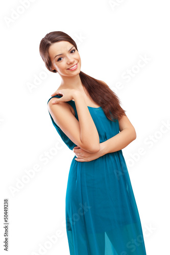 Photo: Woman in blue dress Woman in blue dress