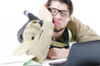 Overwhelmed businessman