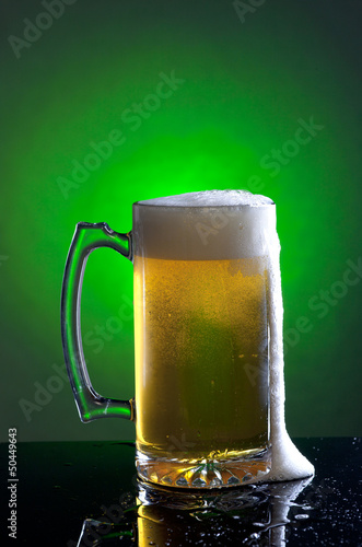 Photo: Foamy mug of beer. Foamy mug of beer.
