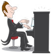Pianist plays the piano
