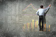 businessman drawing diagram