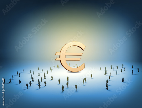 Photo: Money symbol and people Money symbol and people
