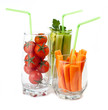 Glasses with fresh vegetables
