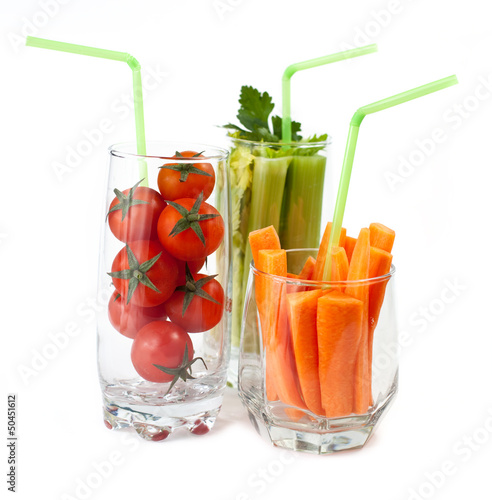 Photo: Glasses with fresh vegetables Glasses with fresh vegetables