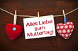 2 Stoffherzen mit Muttertag