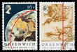 Britain Postage Stamps showing the Greenwich Meridian Time Line