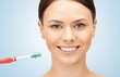 beautiful woman with toothbrush