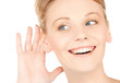 happy woman listening gossip