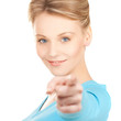 businesswoman pointing her finger