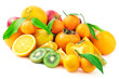 collection fruits isolated on white background