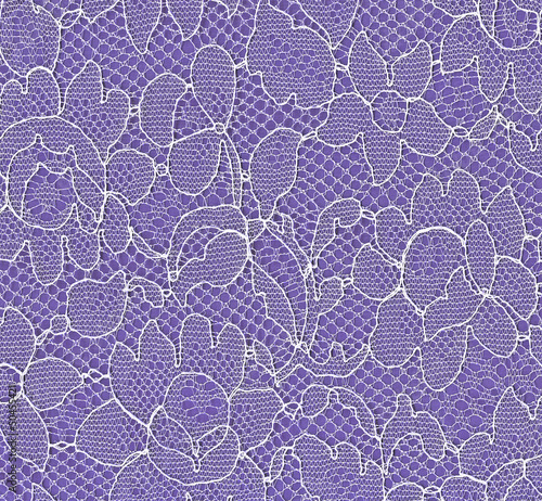Photo: Fabric (white lace on violet fabric) Fabric (white lace on violet fabric)