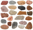 Big Collection Rocks isolated on white background