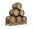 wooden barrels