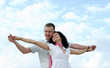 Beautiful couple celebrating the joy of life