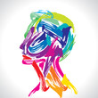 human head thinking. making from brush stocks