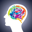 human head thinking. making from brush stocks